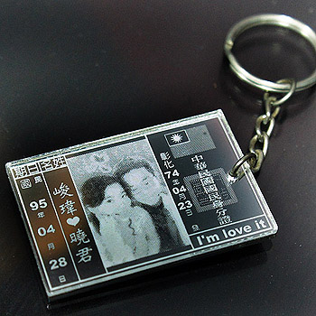 gr-65白色鏡板身份証鑰匙圈